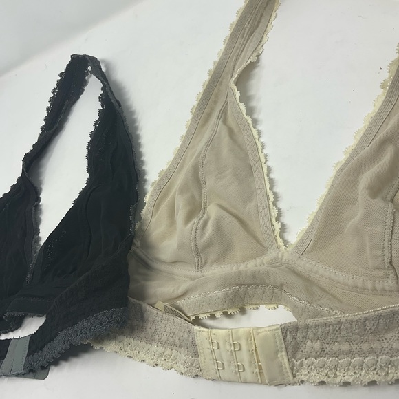 Intimately Free People Wireless Halter Lace Bra Tan and Black XS - Picture 5 of 7